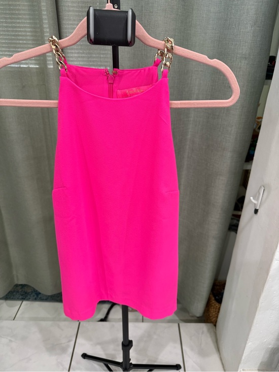 Lilly Pulitzer Tops - Lilly Pulitzer Hot Pink Chain-Shoulder Top